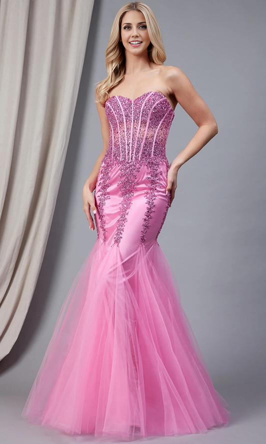 OKBBN Perspective Tight corset Shoulderless Mermaid Ball Dress