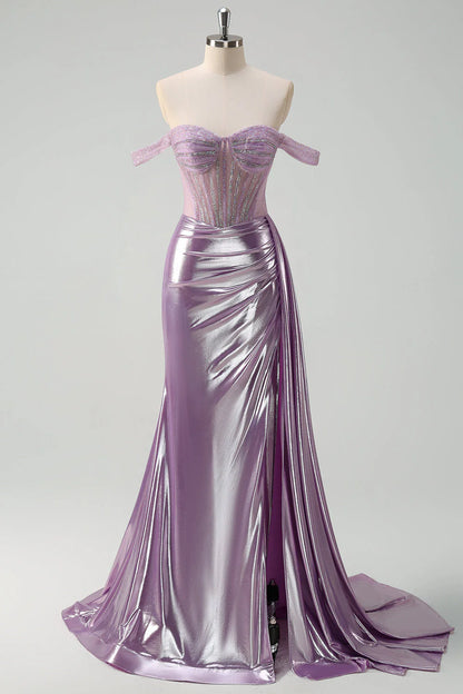 OKBBN Elegant Mermaid Corset Off Shoulder Long Ball Dress