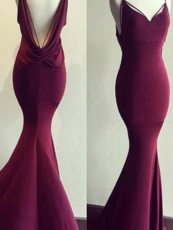 OKBBN Gorgeous Mermaid Sleeveless Thin Strap Flat Knitted Ball Dress