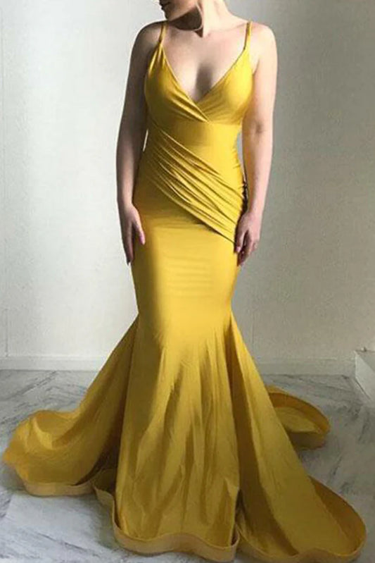 OKBBN sexy thin shoulder V-neck knitted formal ball dress