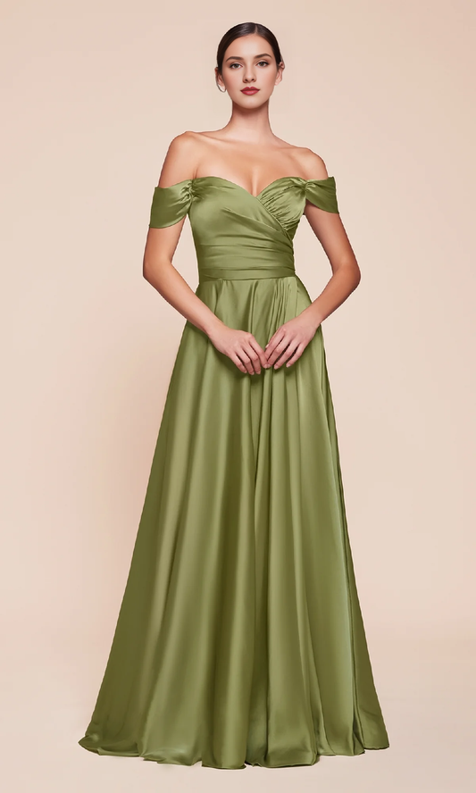 OKBBN off shoulder long A-line ball gown