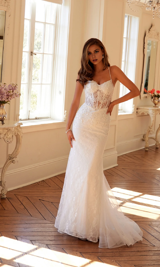 OKBBN's charming slim shoulder mermaid long ball dress