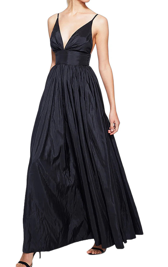 OKBBN V-neck Taff Ball Dress with Strap