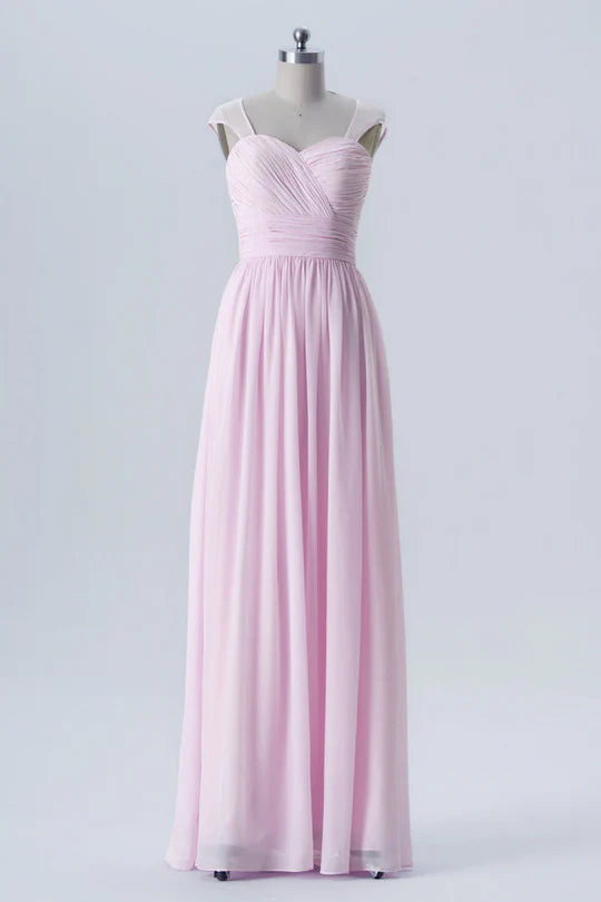 Sweetheart Sheer Straps Bridesmaid Dress