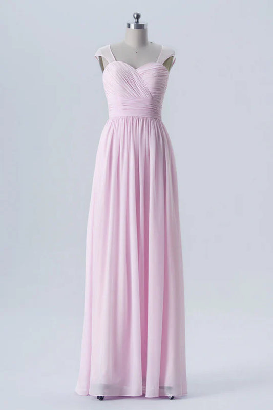 Sweetheart Sheer Straps Bridesmaid Dress