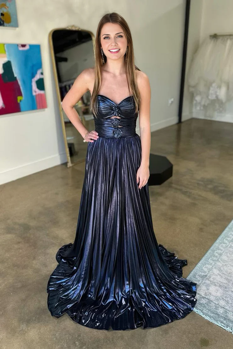 OKBBN Cute A-Shape Sweetheart Lock Hole Satin Ball Dress
