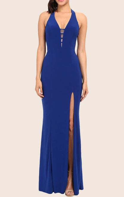 OKBBN Mermaid Strap V-neck Long Ball Dress