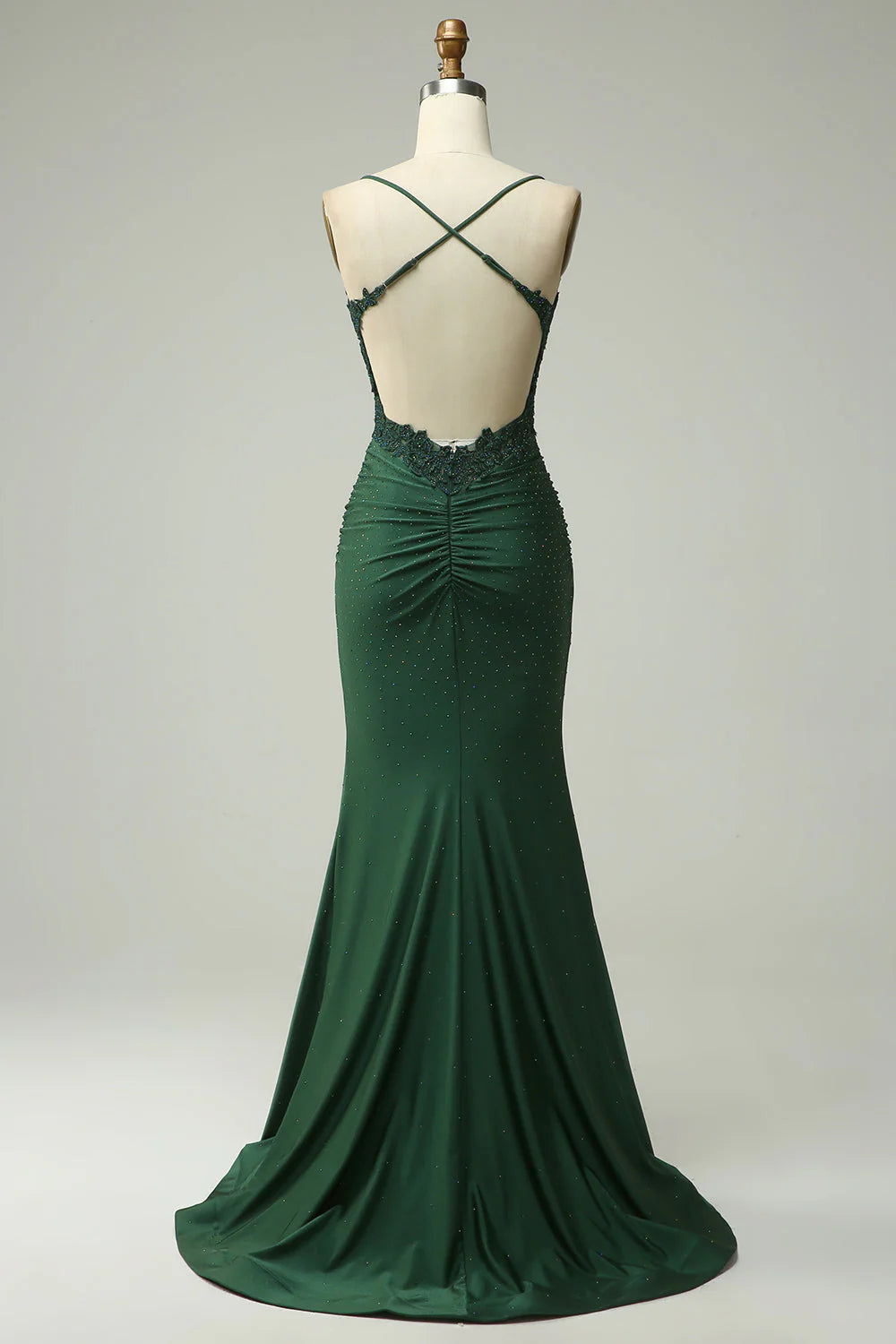 Beautiful Mermaid Halter Deep Red Ball Dress with Garnish