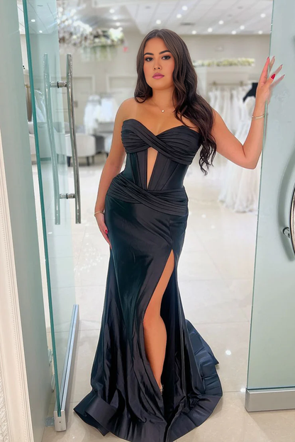 OKBBN Charming Mermaid Sweetheart Long Split Ball Dress