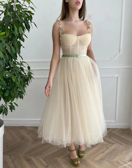 OKBBN Elegant Apricot Beaded Homecoming Ball Dress