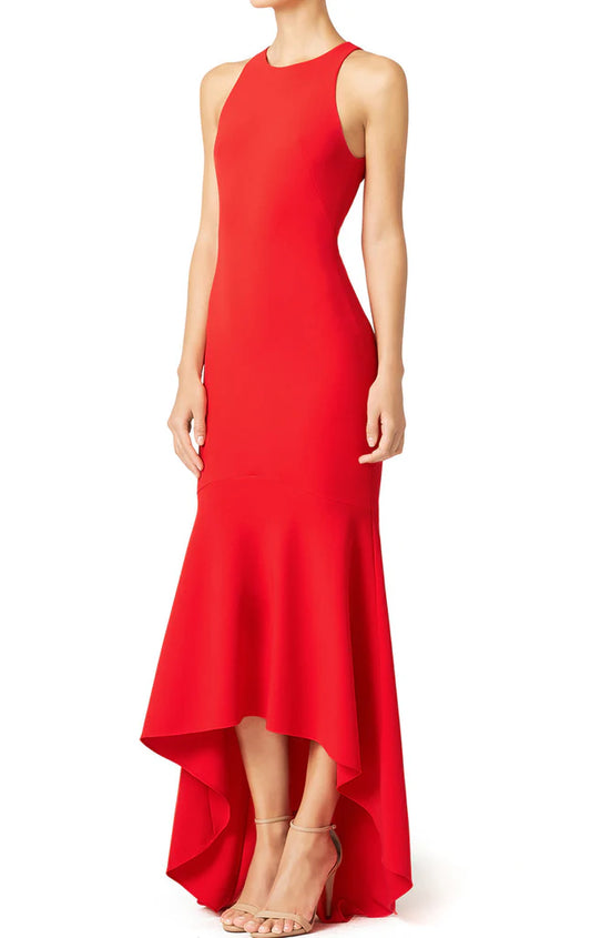 OKBBN Elegant Strapped Sleeveless Off Shoulder Ball Dress