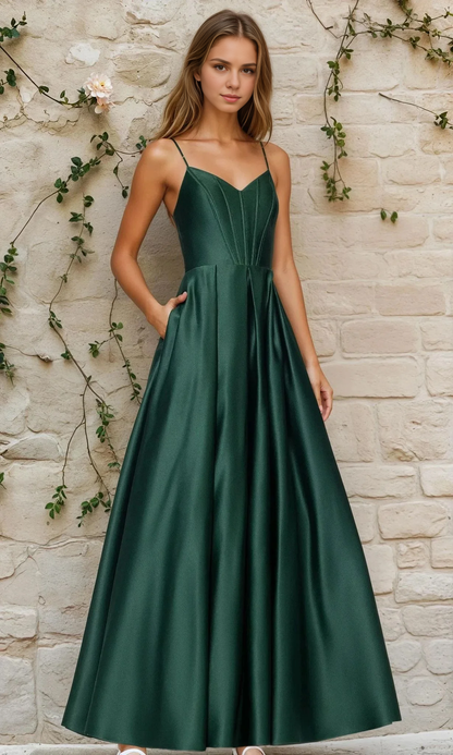 OKBBN's charming classic long slim shoulder ball gown