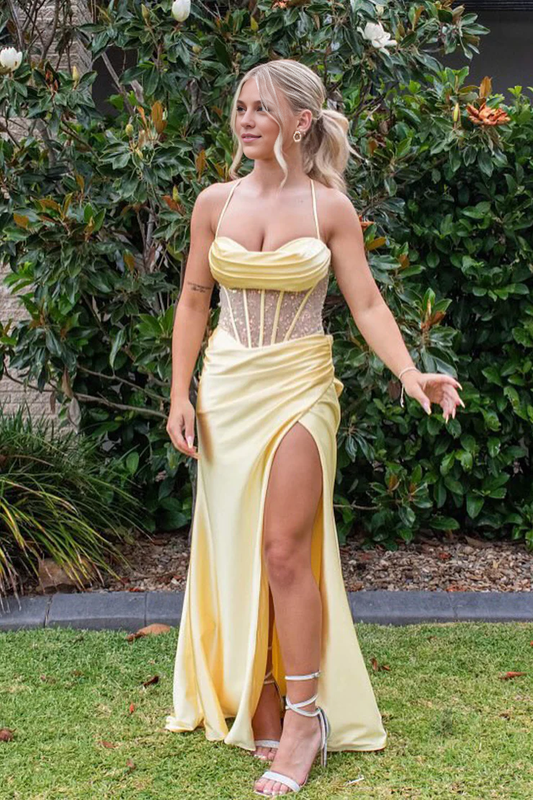 OKBBN Cute Mermaid Sweetheart Long Cross Back Ball Dress