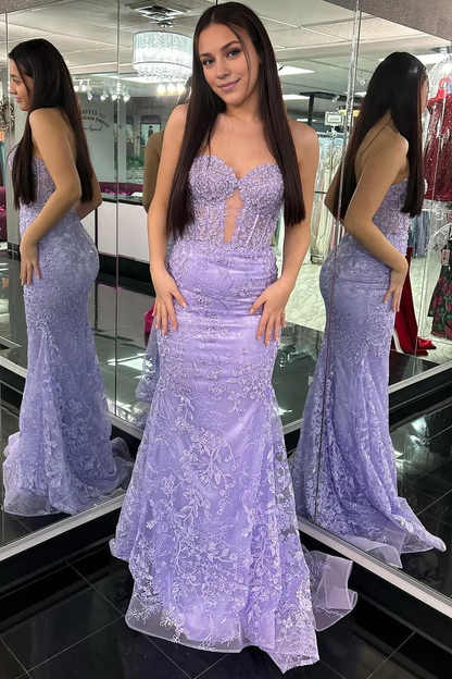 OKBBN Charming Mermaid Sweetheart Long Ball Dress