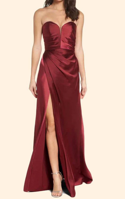 OKBBN strapless Sweetheart Long Formal Ball Dress