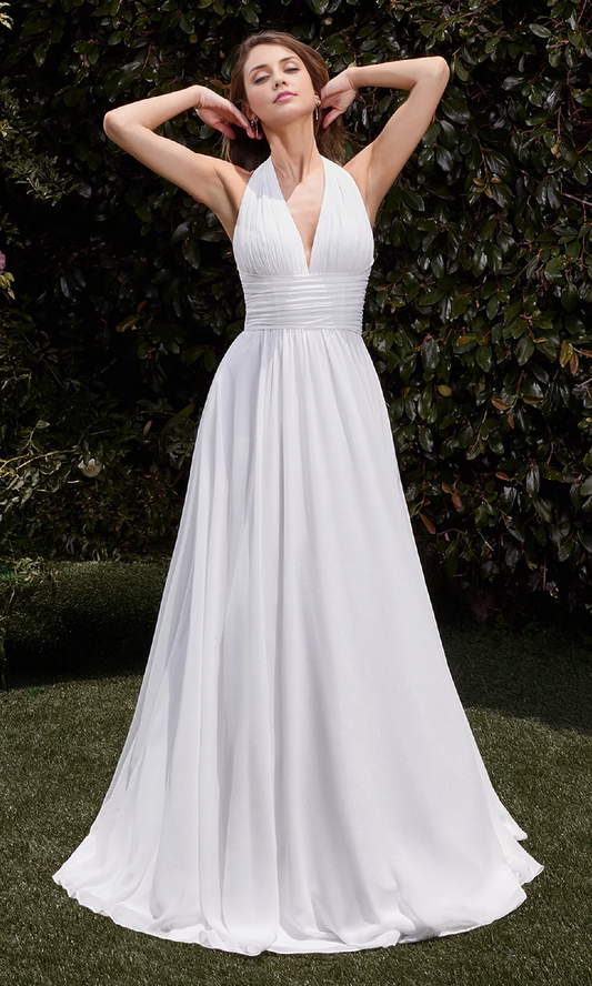 OKBBN's elegant and beautiful V-neck backless A-line dance dress