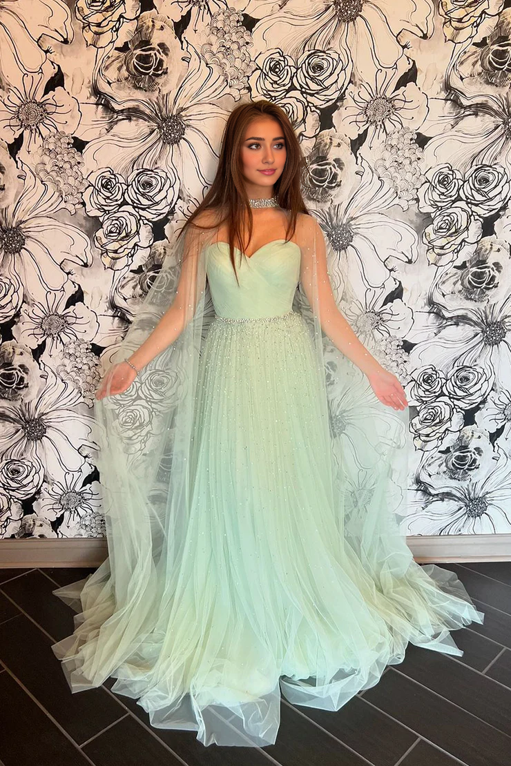 OKBBN Cute A-Shape Sweetheart Tulle Ball Dress