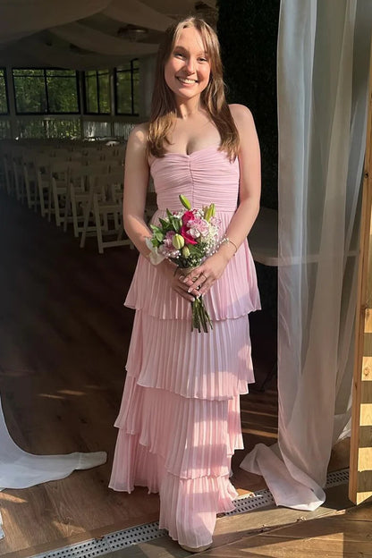 Strapless Multi-Layer Long Formal Dress
