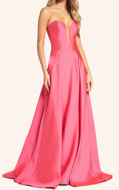 OKBBN strapless Sweetheart Long Ball Dress