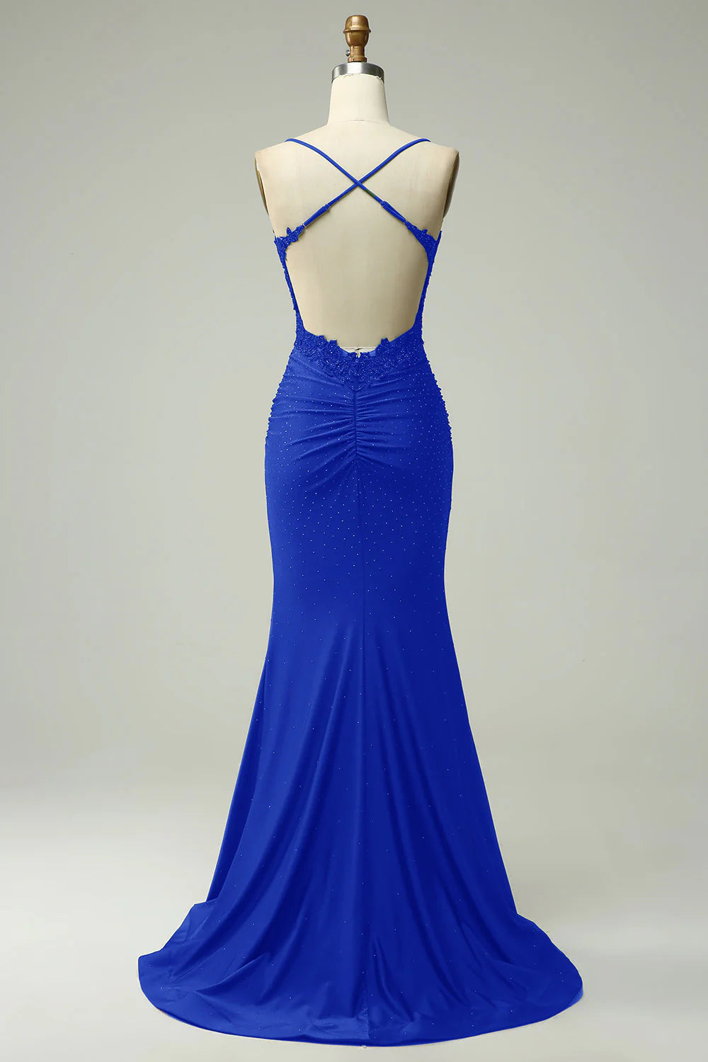 Beautiful Mermaid Halter Deep Red Ball Dress with Garnish