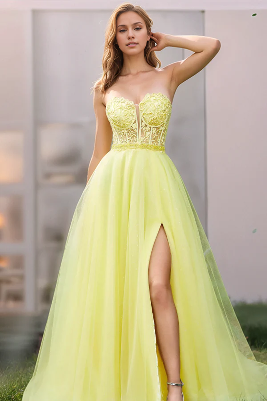 OKBBN Fashion Modern A-line Off Shoulder Sleeveless Decal Formal Ball Dress