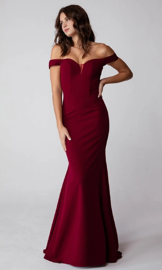 OKBBN Classic Off Shoulder Long Mermaid Ball Dress
