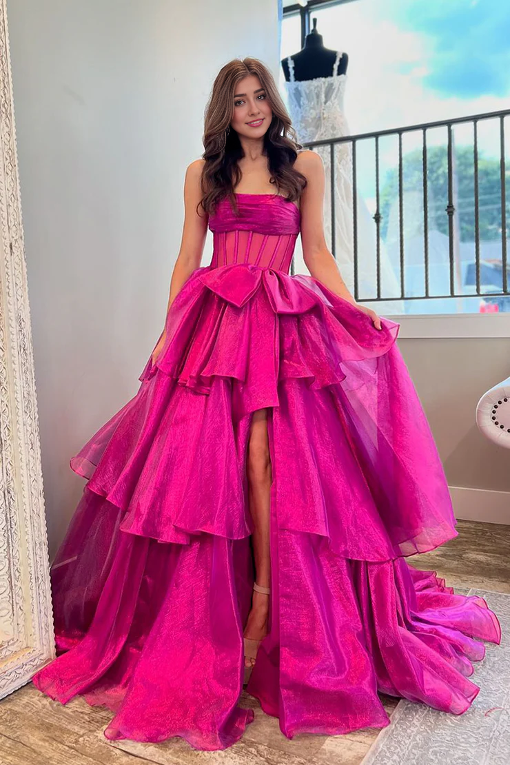 OKBBN's charming off shoulder organza ball gown