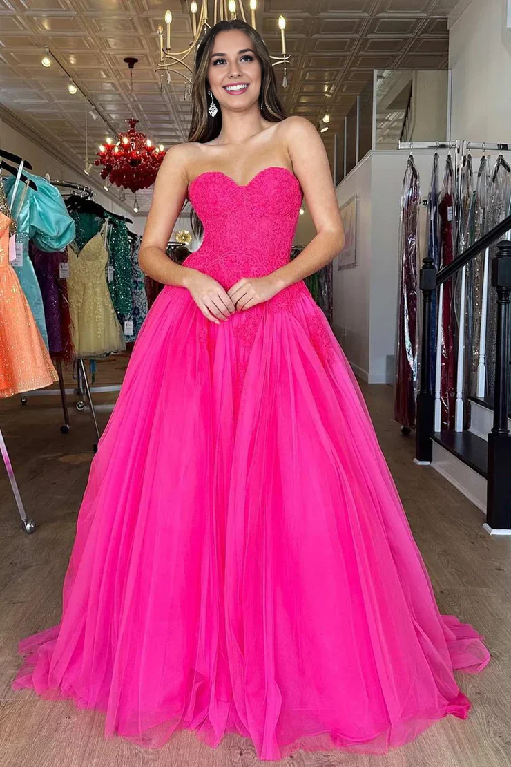 OKBBN Cute Ball Dress Sweetheart Tulle Long Ball Dress