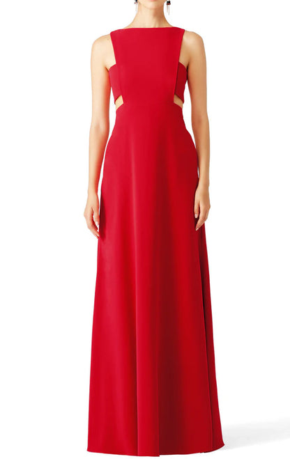 OKBBN spaghetti strap O-neck hollowed out long ball gown