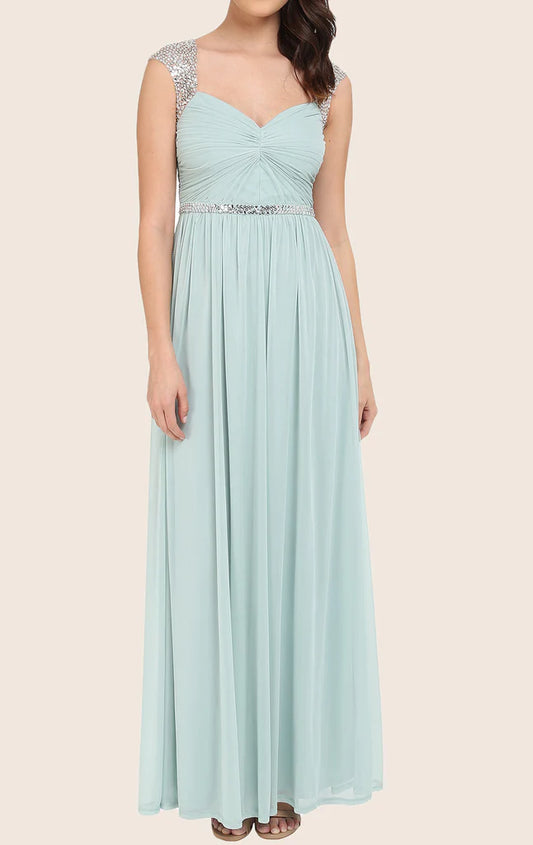 OKBBN Shoulder Strap Sweetheart Long Ball Dress
