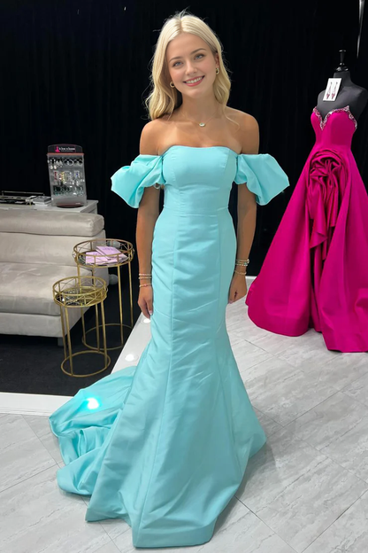 OKBBN Cute Mermaid Off Shoulder Long Ball Dress
