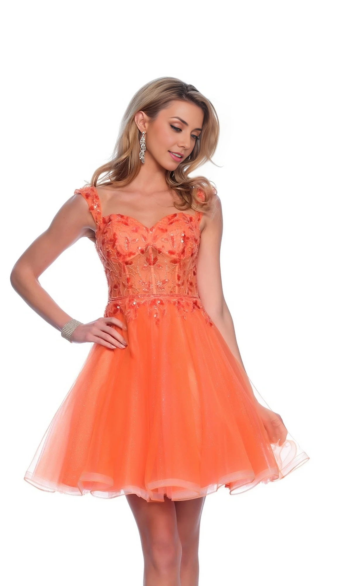 OKBBN's colorful and charming perspective tight corset embroidery Homecoming Dresses