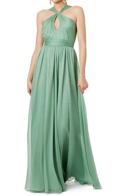 OKBBN suspender sexy chiffon long ball dress