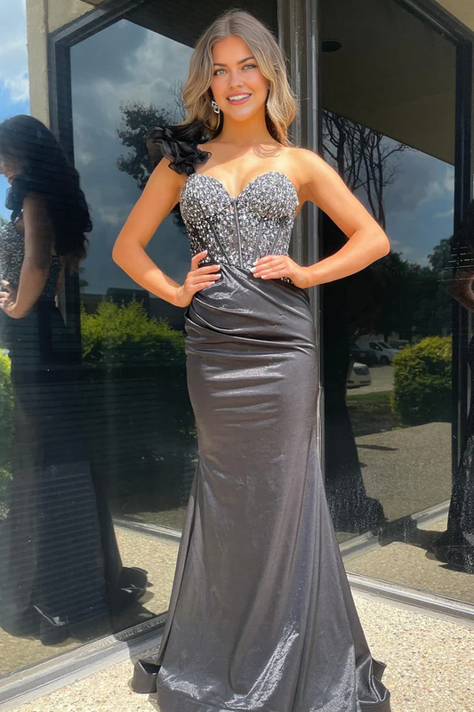 OKBBN Cute Mermaid Sweetheart Satin Ball Dress