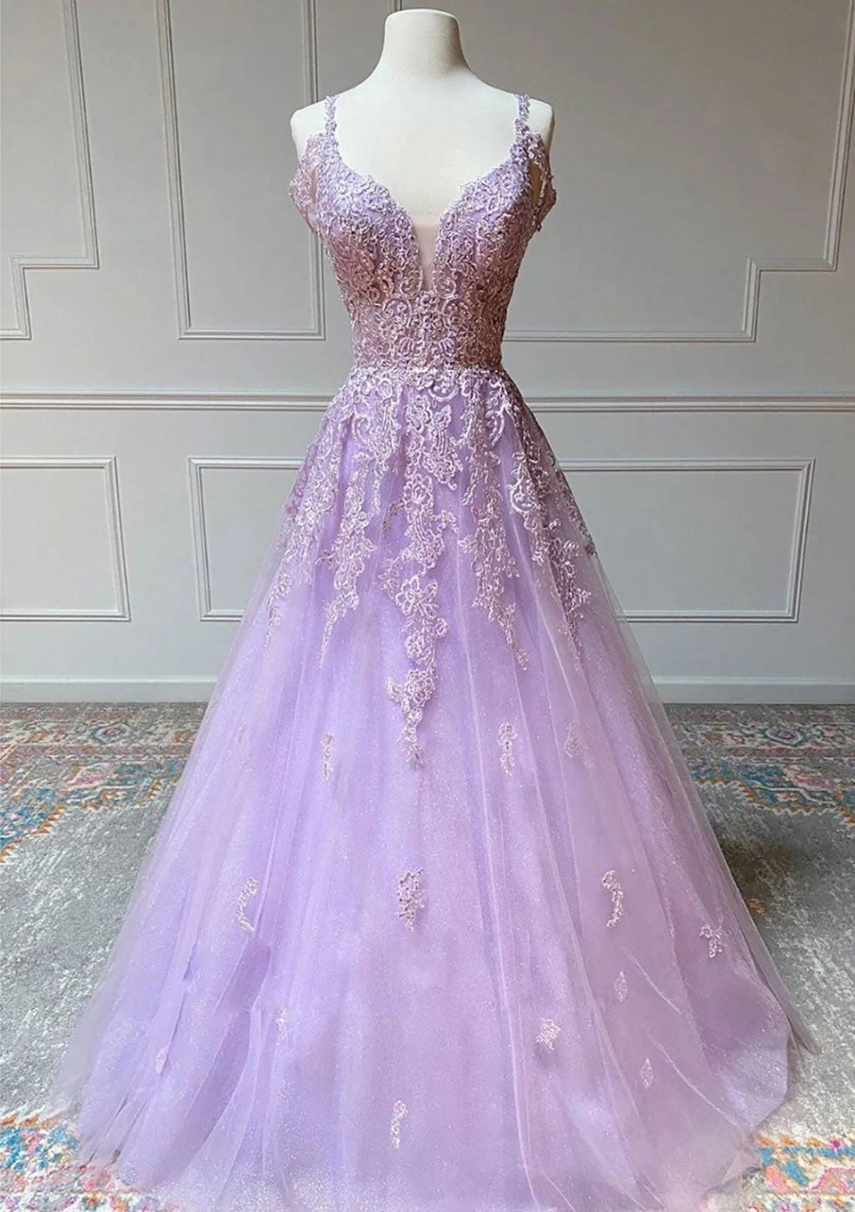 OKBBN thin shoulder strap and chiffon ball gown