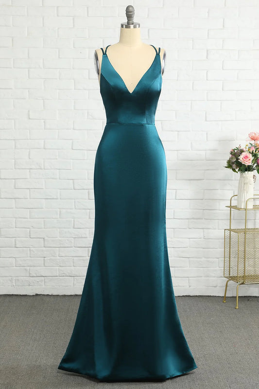 OKBBN mermaid backless long evening gown