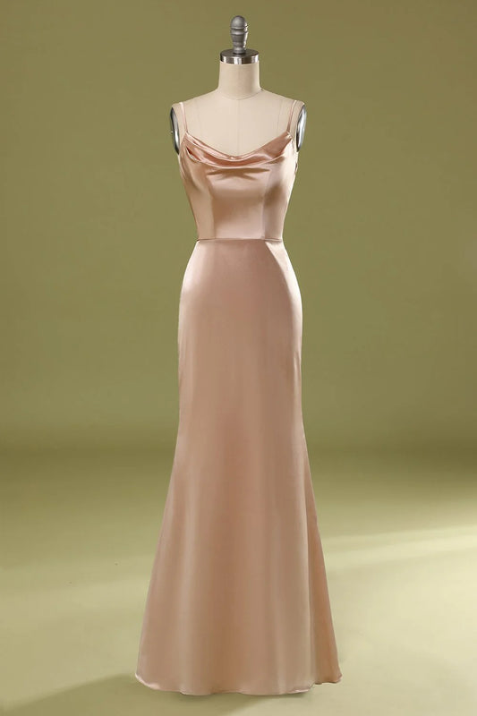 OKBBN satin sleeveless strapless evening gown