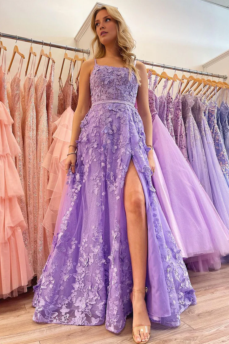 OKBBN Charming A-Shape Sweetheart Lace Long Ball Dress