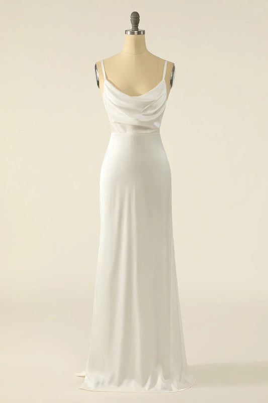 OKBBN's elegant satin minimalist sleeveless evening gown