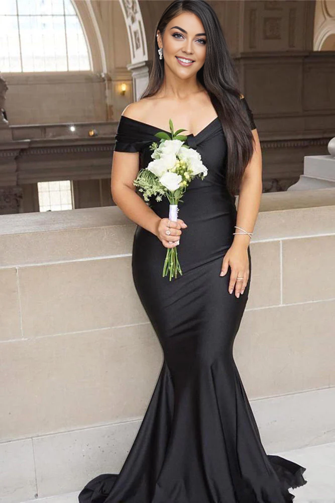 OKBBN Off Shoulder and Ground Back Mermaid Ball Dress