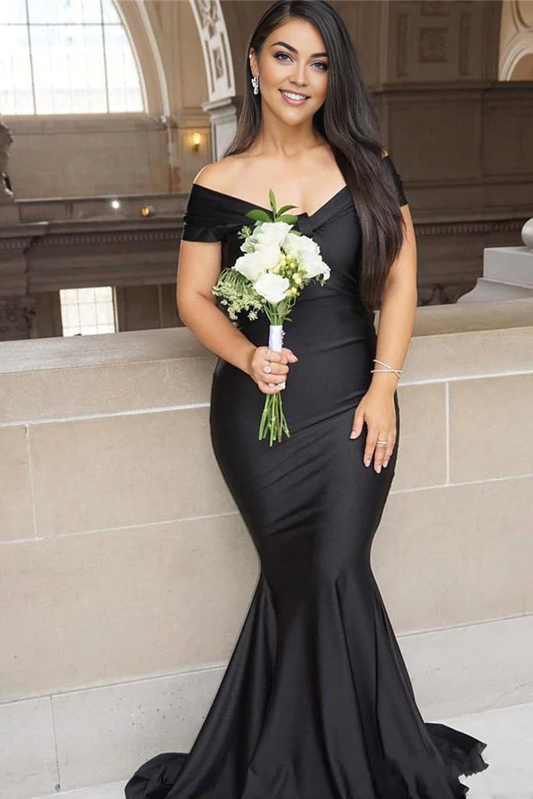 OKBBN Off Shoulder and Ground Back Mermaid Ball Dress