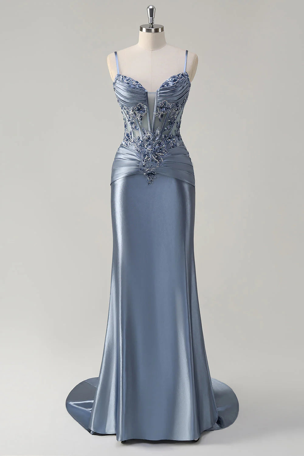 OKBBN's dignified mermaid pleated tight corset long ball dress