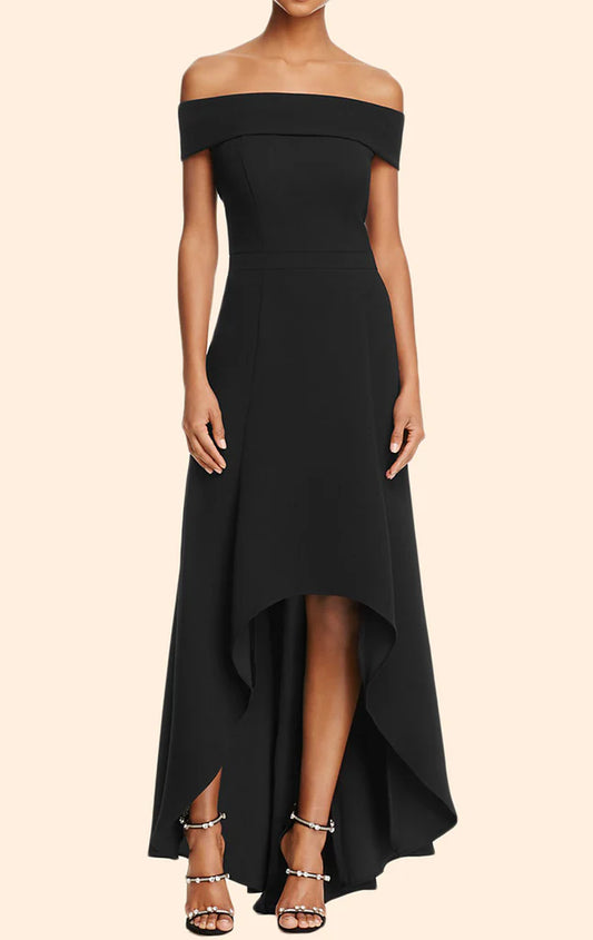 OKBBN off shoulder high and low formal ball dress