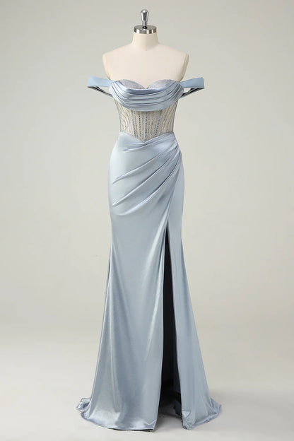 OKBBN Mermaid Off Shoulder Long Ball Dress