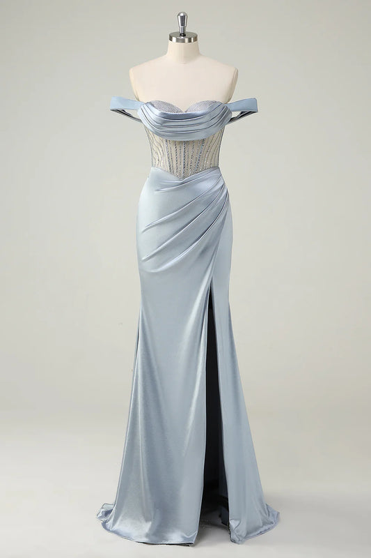 OKBBN Mermaid Off Shoulder Long Ball Dress