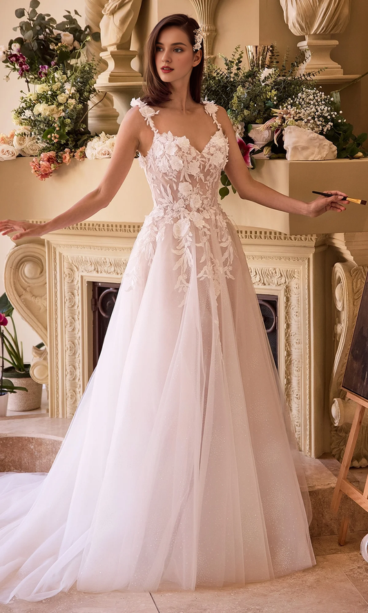 OKBBN lace decal A-line heart-shaped neckline ballroom dress