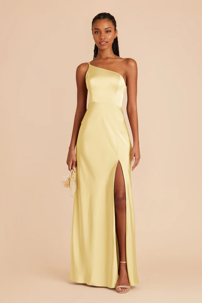 OKBBN Fashionable and Elegant Single Shoulder Collar with Thin Shoulder Strap and Hollow Prom Dresses