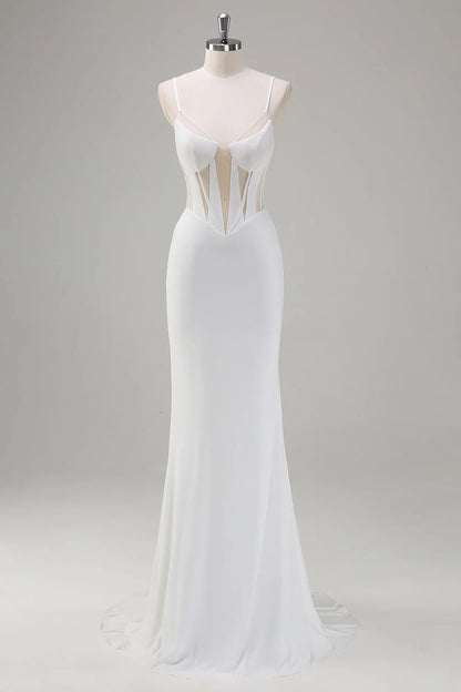 OKBBN's uniquely designed mermaid slim shoulder strap tight long ball gown