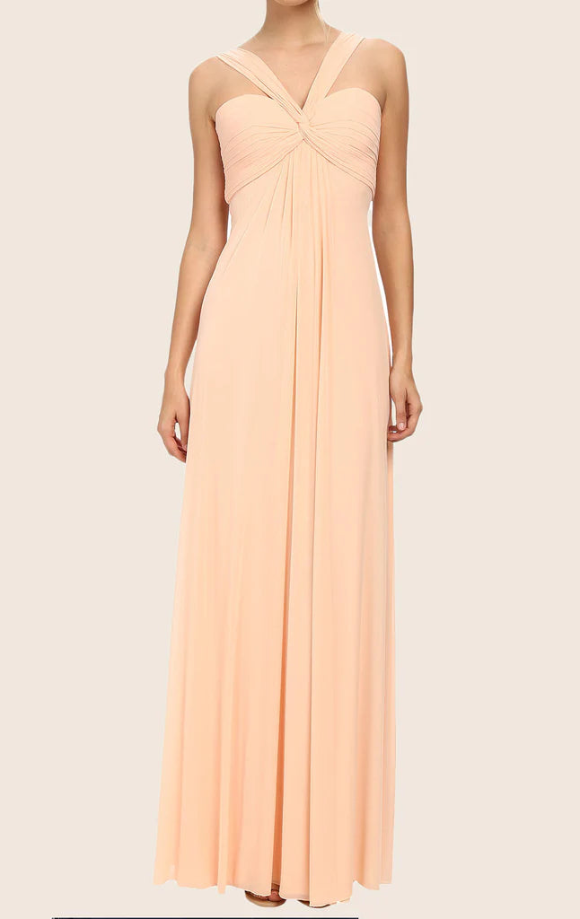 OKBBN backless chiffon long ball gown