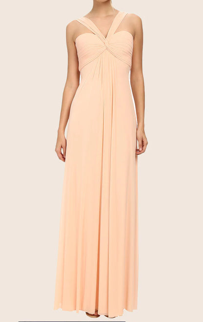 OKBBN backless chiffon long ball gown